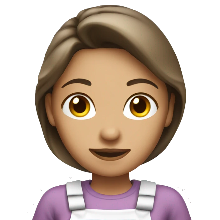 Cleaning maid light brunette with one spray bottle  emoji