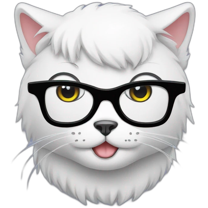 A black Cat with white glasses emoji