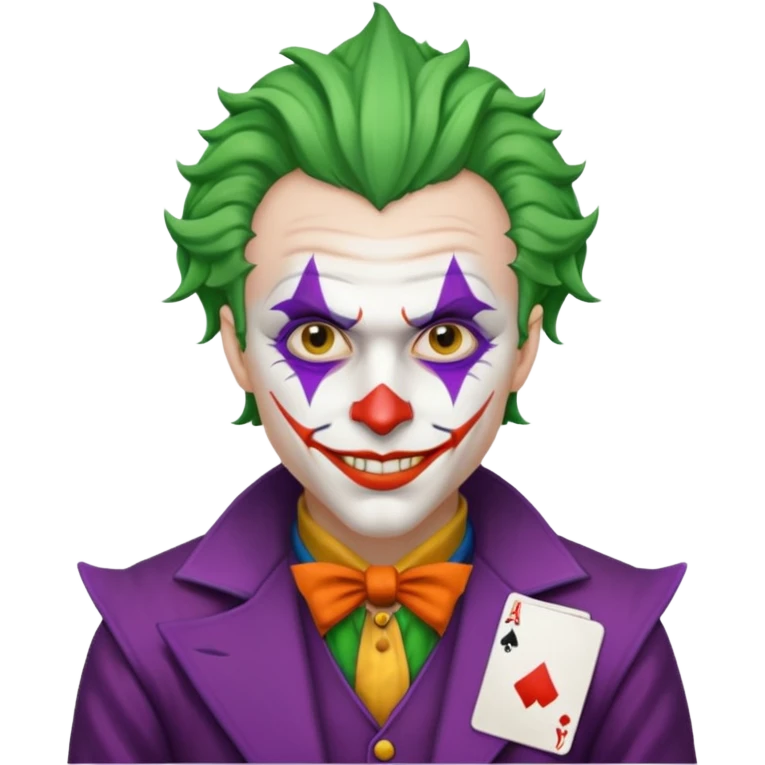 crazy colorful human jolly joker from poker, medieval, vintage emoji