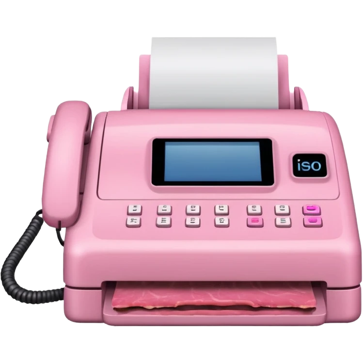 fax machine made of pink meat emoji