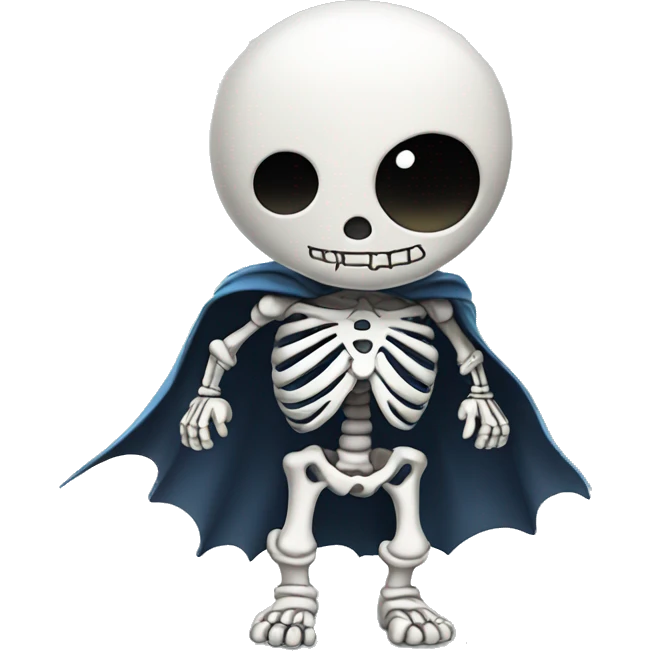 cute kawai superhero skeleton emoji