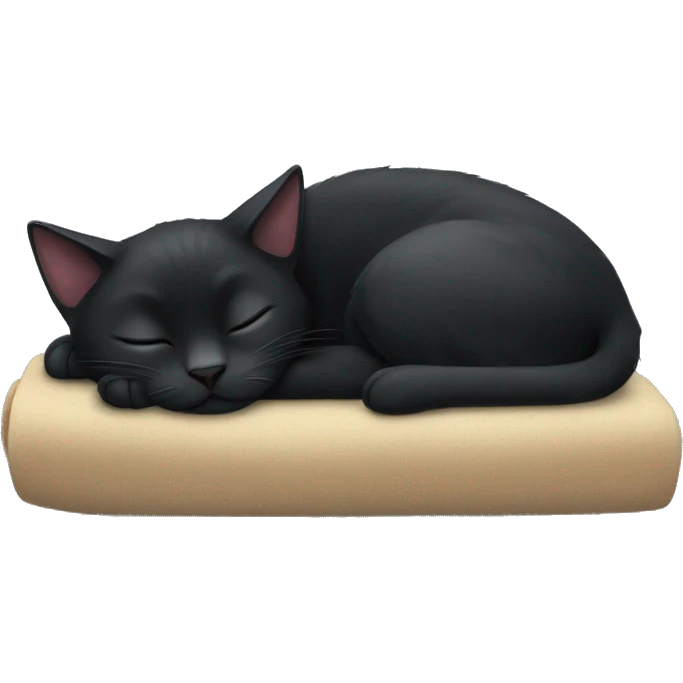 Black cat sleeping emoji