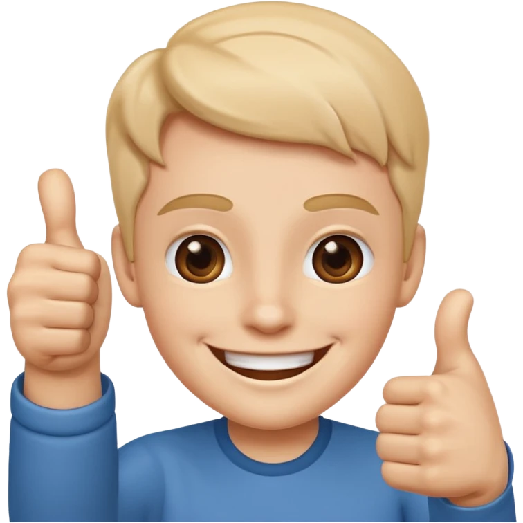 smiling face with hands giving a thumbs up emoji