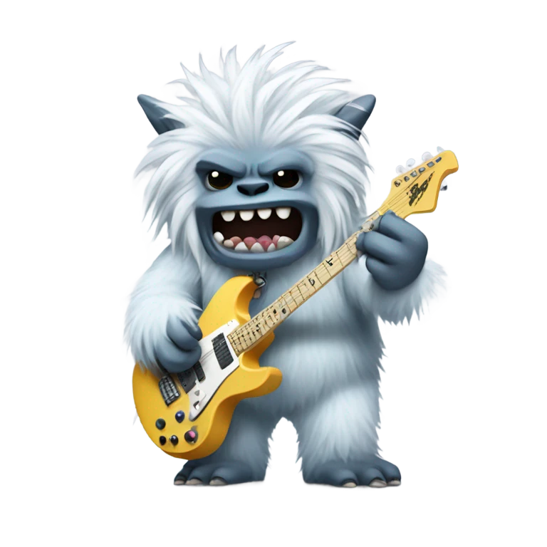 A punk yeti playing guitar  emoji