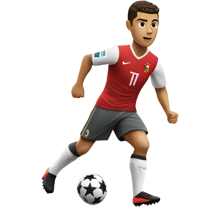 Cristiano Ronaldo doing  playing football  emoji