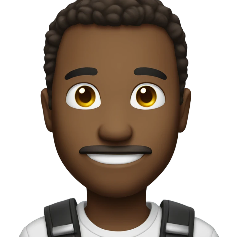 Smile holding pew pew emoji
