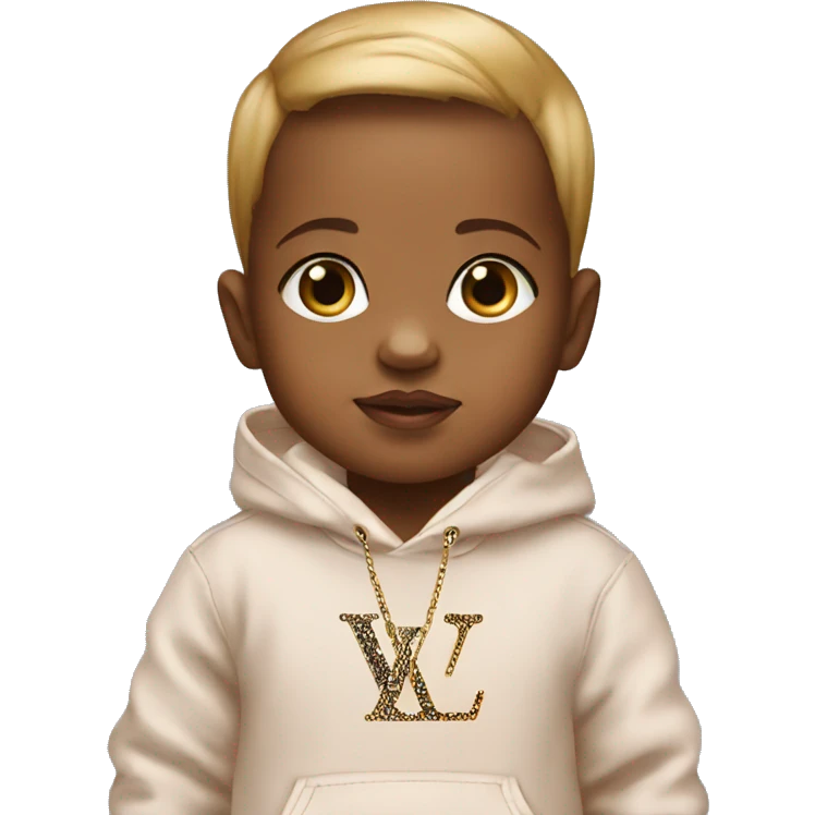 Little baby with Louis Vuitton Pullover  emoji