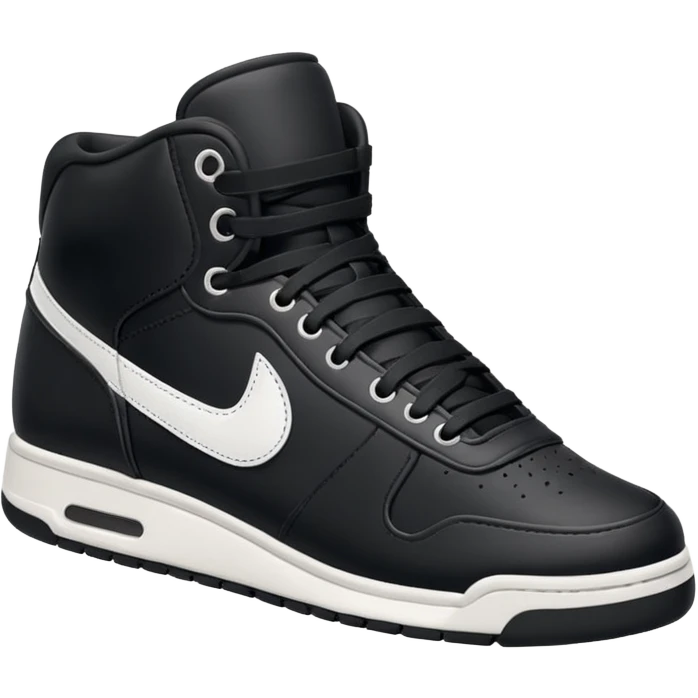 an ios genmoji for a black mid top sneakers emoji