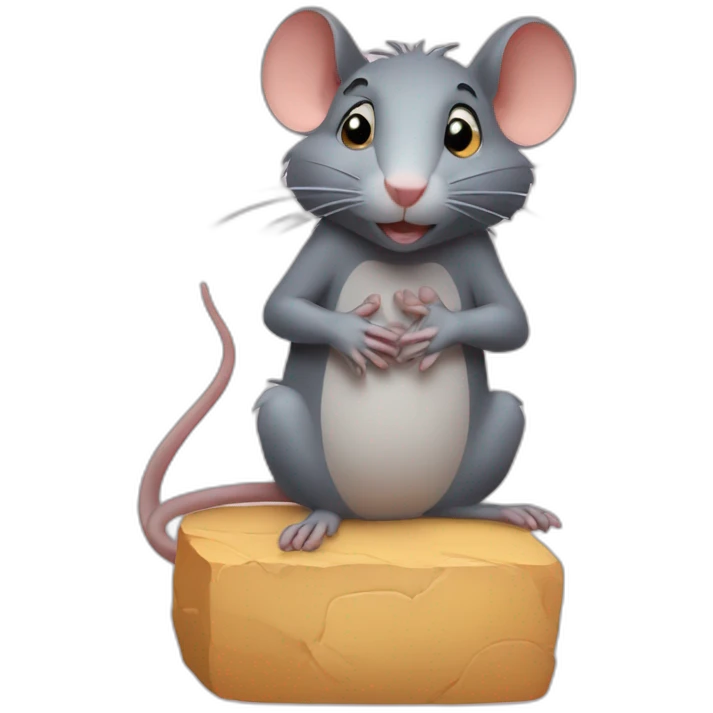 rat rubbing one's hands and thinking about mony emoji
