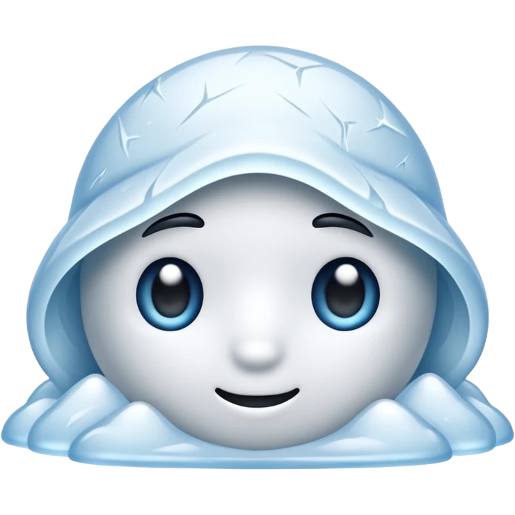 Frost creeping over the surface, half-covered emoji