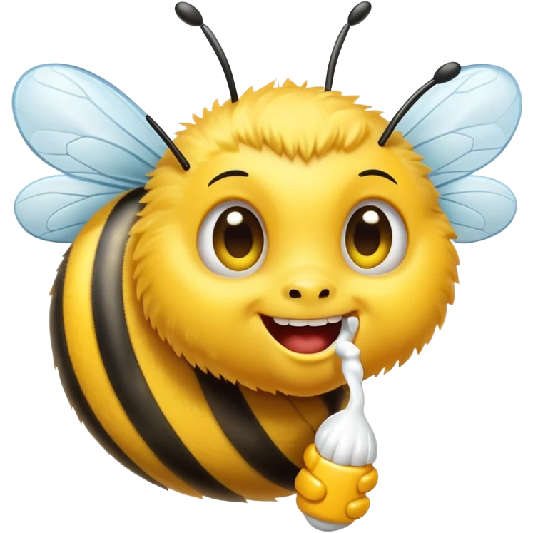 Bee brushing teeth emoji