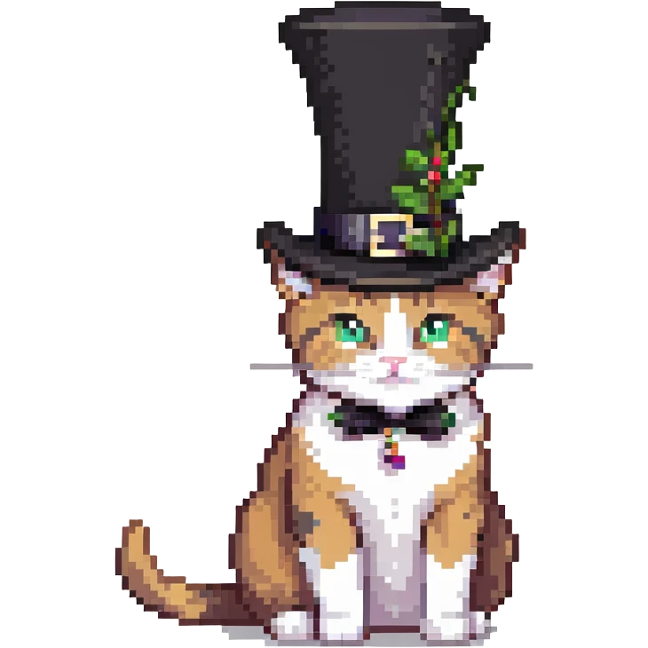 cat wearing a black top hat emoji