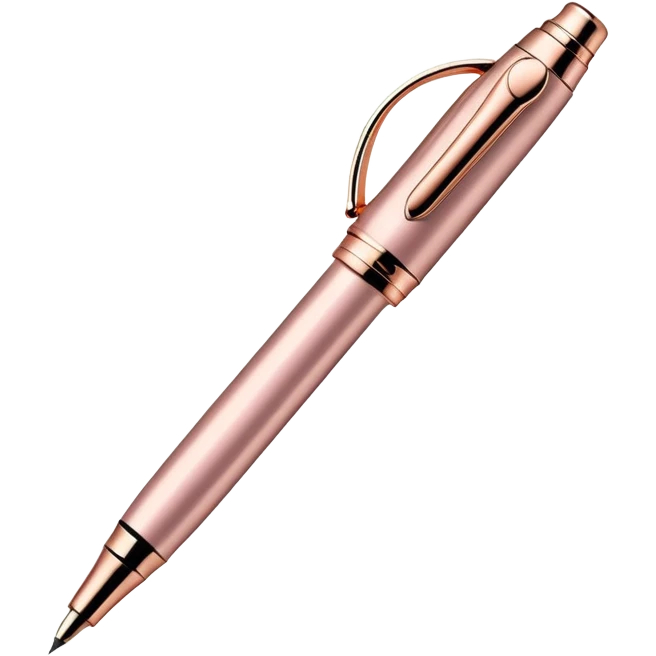 Realistic rose gold fancy ink pen  emoji