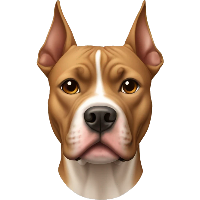Light brown pitbull ears CROPPED short emoji