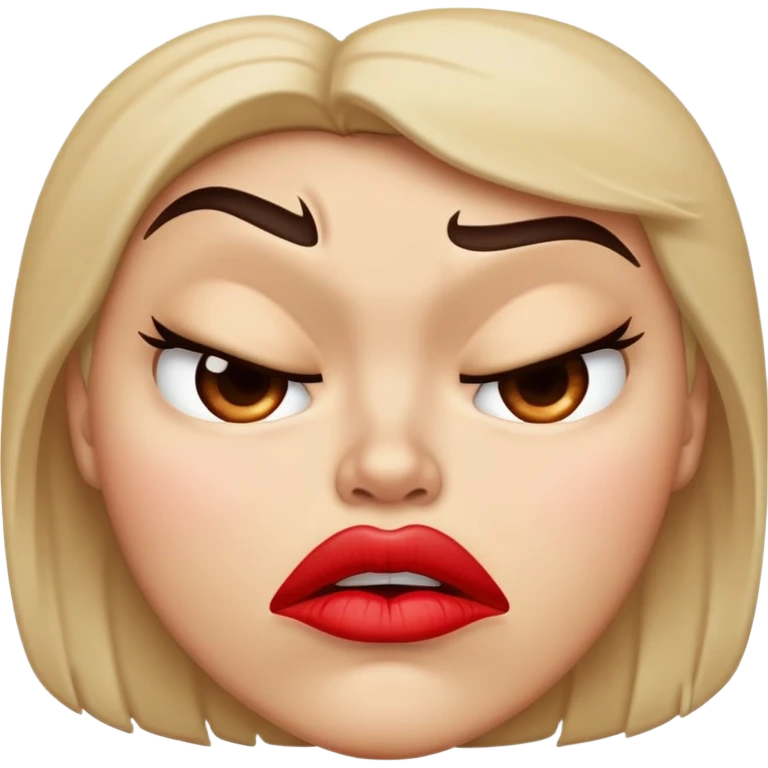 Angry kiss face emoji
