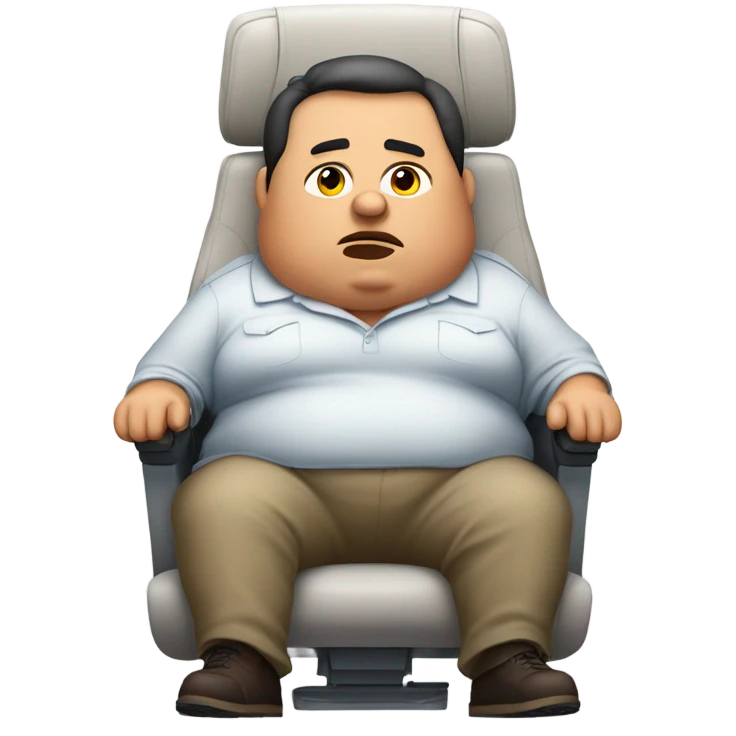 Obese man in airplane seat emoji