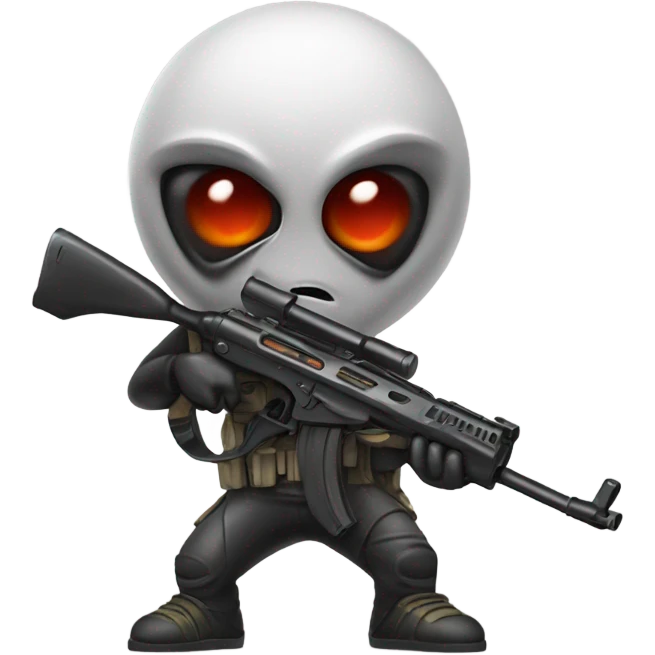 Martian hitman aiming rifle emoji
