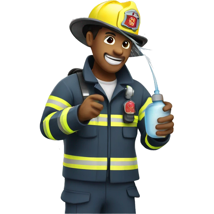 Firefighter spraying water emoji