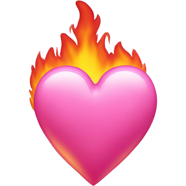 Pink heart with pink fire emoji