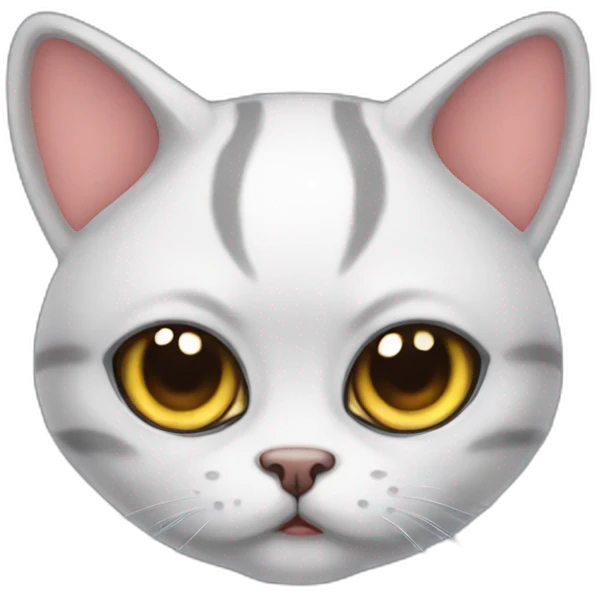 a cute big eyed cat mixed with a demon emoji