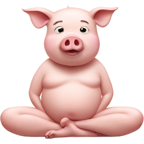 Pig doing yoga emoji