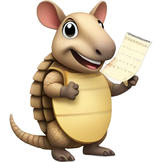 Armadillo with a Calendar and todo list emoji