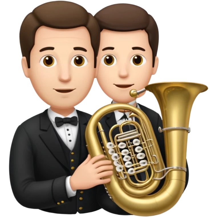große Tuba, von gltzköpfigen Mann mit grauem Bart gespielt emoji