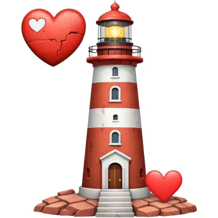 Lighthouse with heart emoji