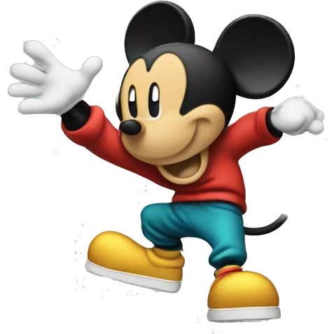 Micky mouse doing the dab emoji