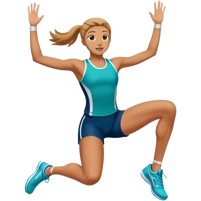 athlete knee in air jumping emoji