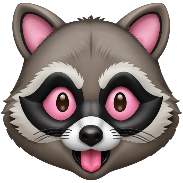 a raccoon with its tongue out emoji