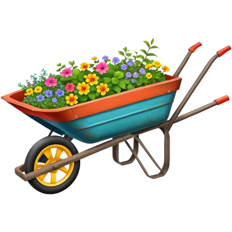 colorful wheelbarrow garden cart emoji