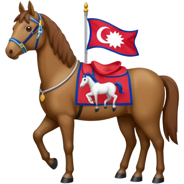 horse with Nepal flag  emoji