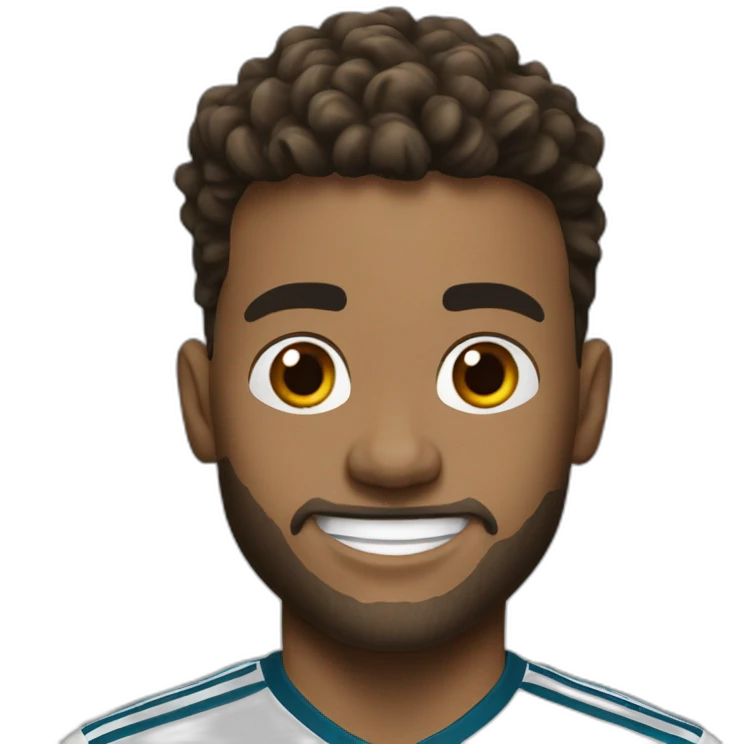 real madrid player jumping big head emoji