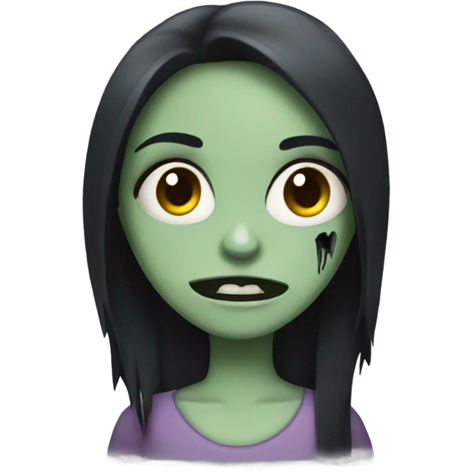 girl zombie with black hair emoji