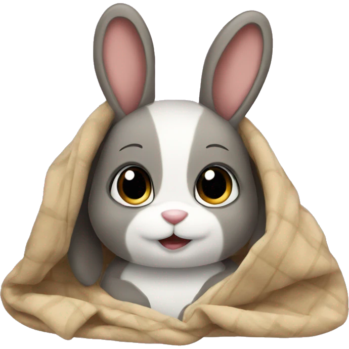 bunnie and blanket emoji