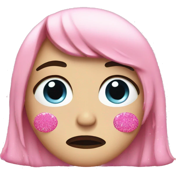 crying with pink glitter tears emoji