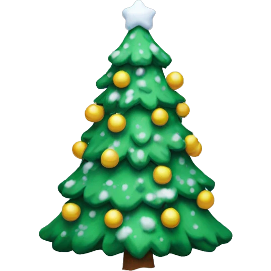 christmas tree with snow emoji