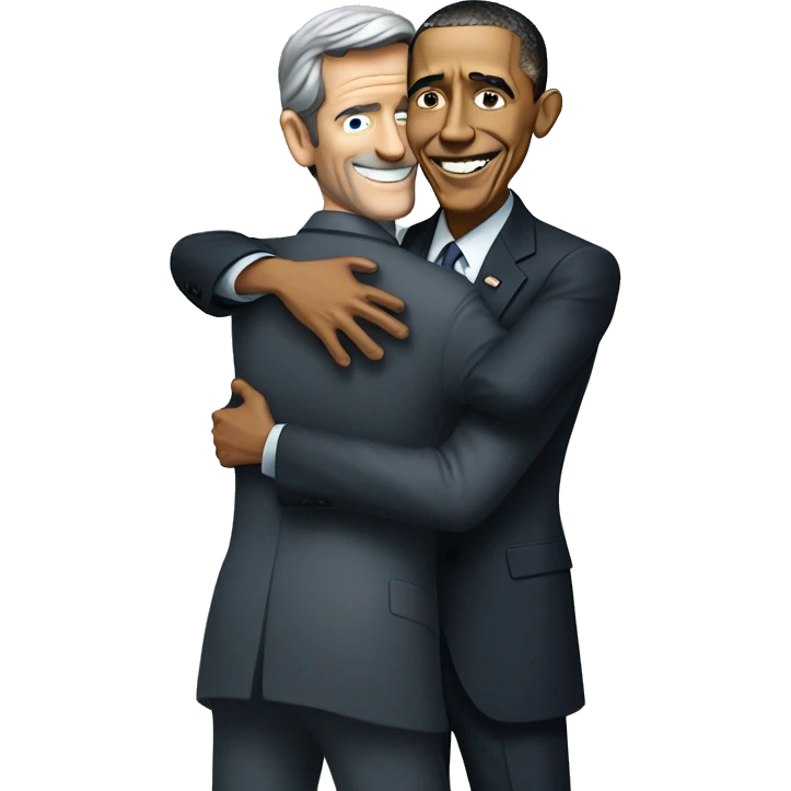 Dr House and Barack Obama hugging emoji