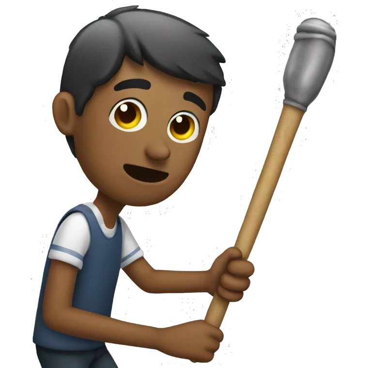 invidente saltando en un baston emoji