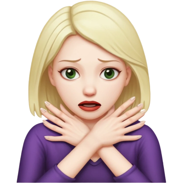 woman strangling herself with her hands emoji