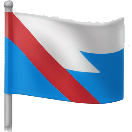 Bandera simple con linea diagonal azul claro emoji
