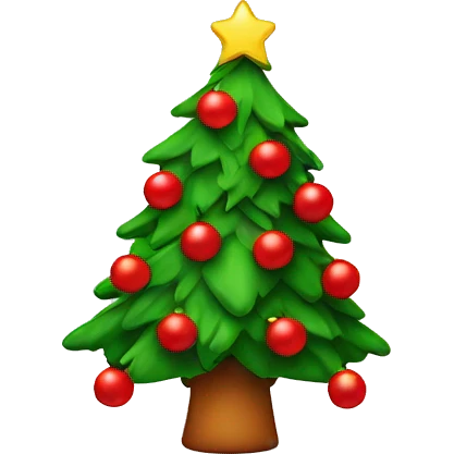 Christmas tree with red decorations emoji