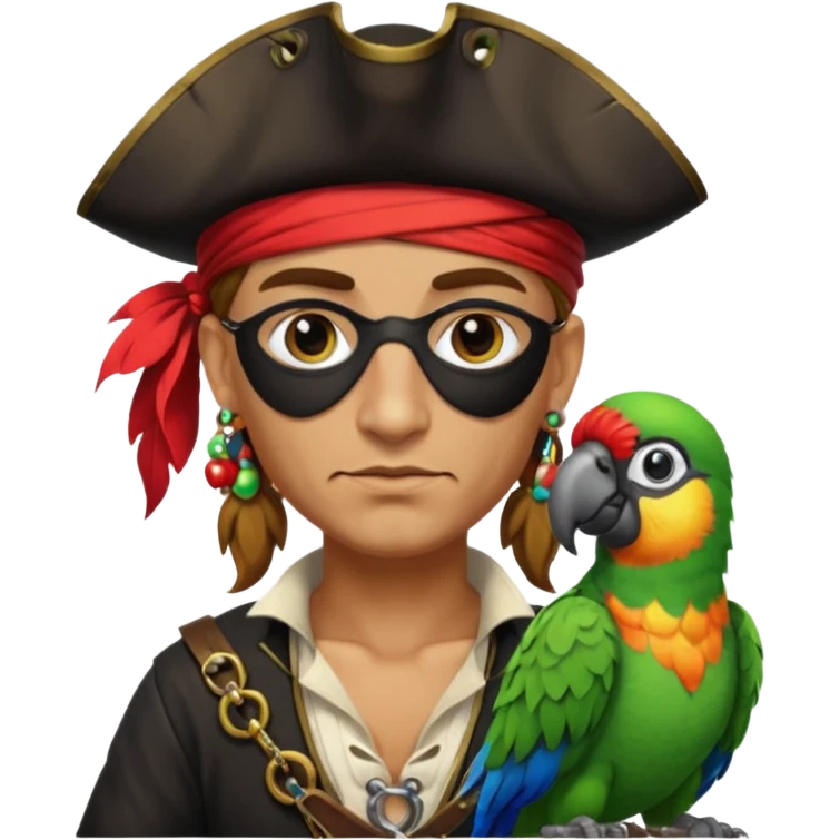 pirate and parrot emoji