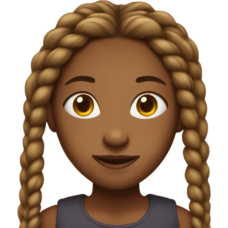 Light Black women with braids  emoji