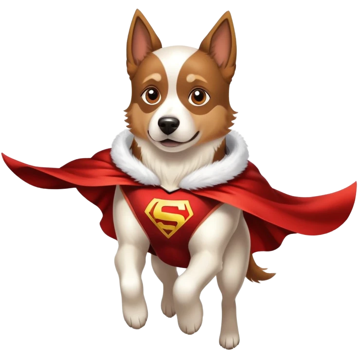 a flying dog with a cape emoji