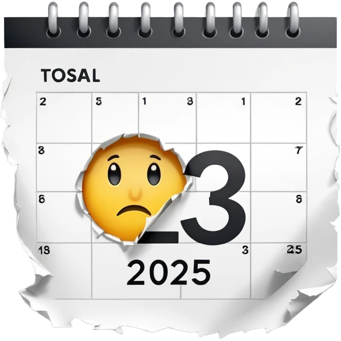 tear calendar with 2025 written on it emoji