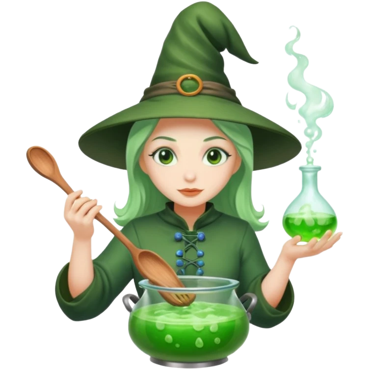 green witch cooking potion emoji