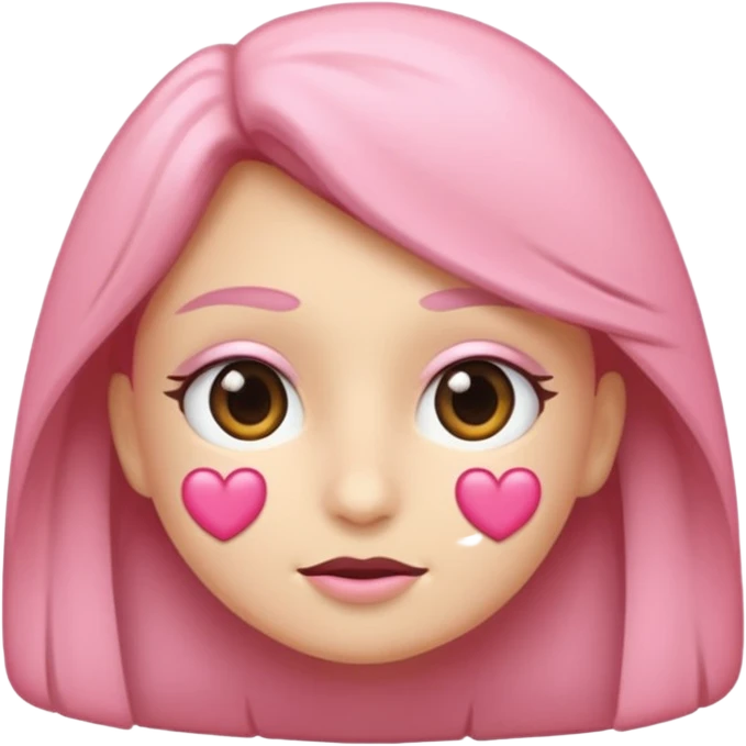 Um coração cor de rosa claro enormee,sem cara e atenção com vários acessórios super fofoss emoji