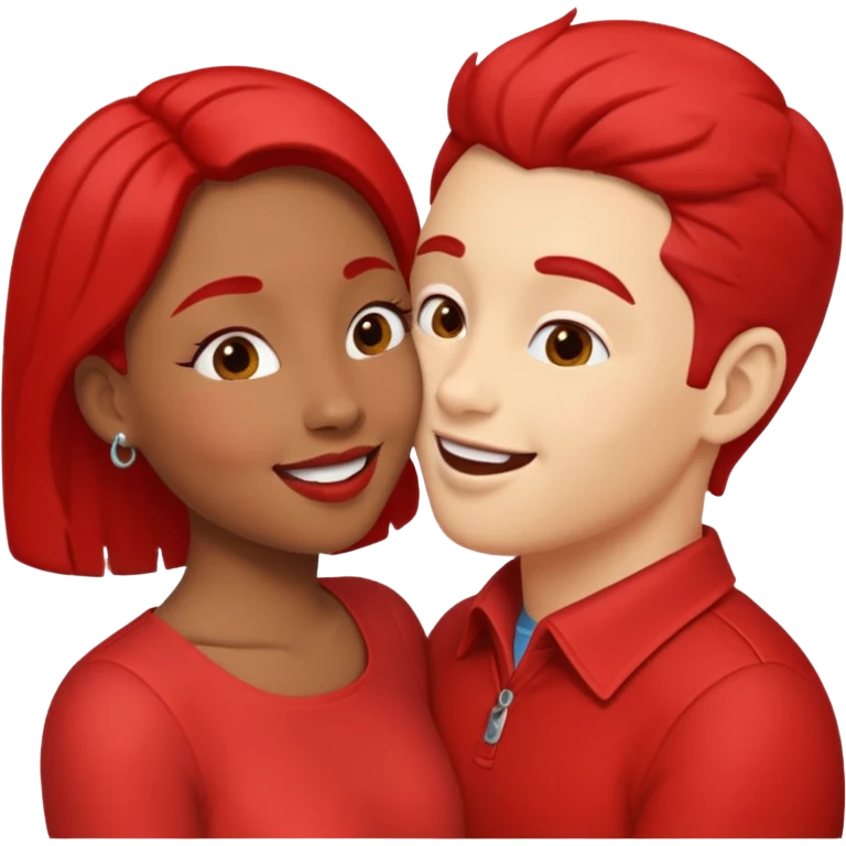 un cartello rosso con due persone che si baciano emoji